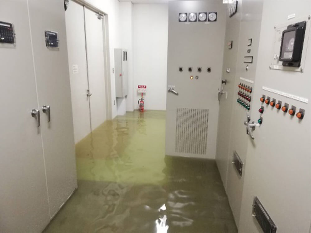 建物内に浸水した様子