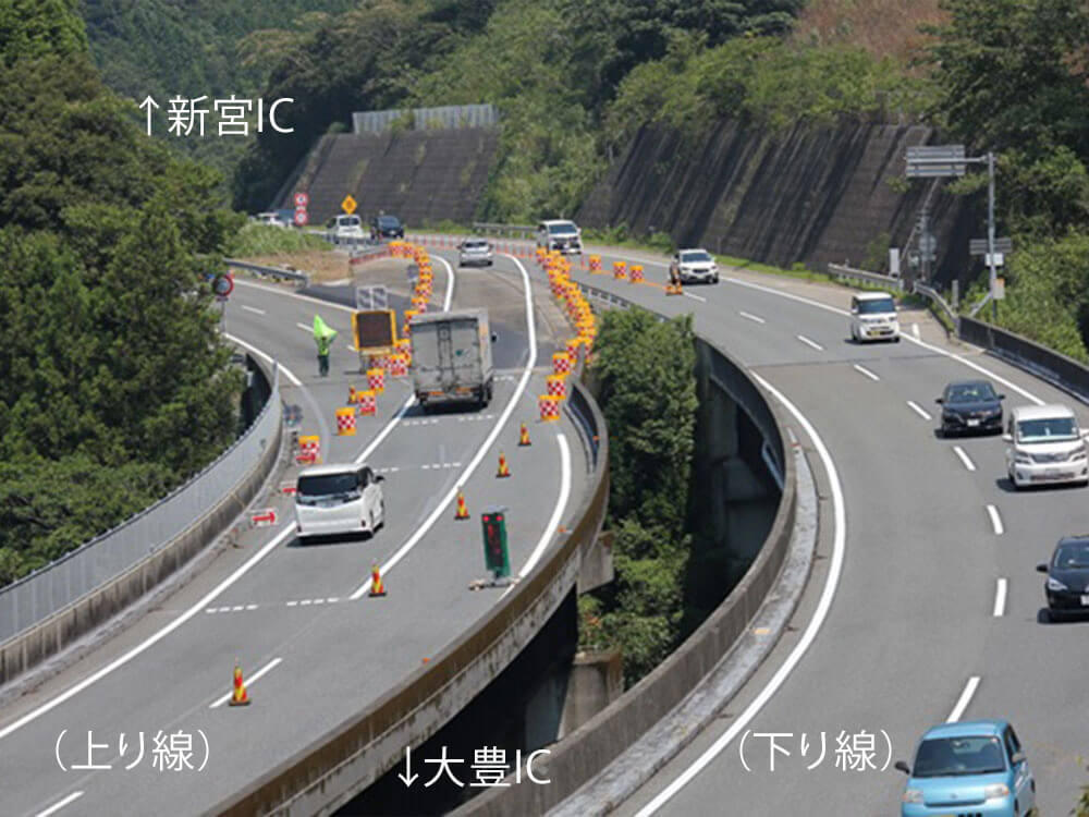 対面通行による応急復旧